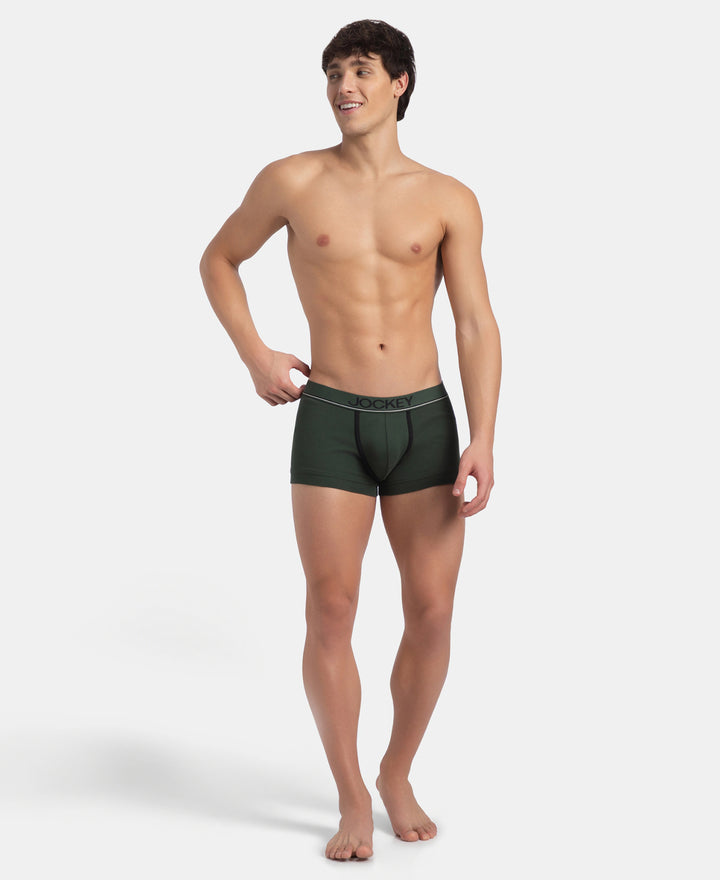 Super Combed Cotton Rib Solid Trunk with Ultrasoft Waistband - Deep Forest (Pack of 2)
