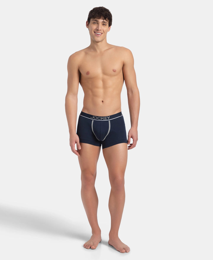 Super Combed Cotton Rib Solid Trunk with Ultrasoft Waistband - Deep Navy