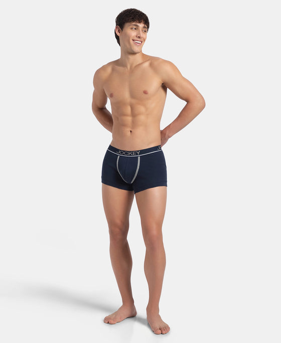 Super Combed Cotton Rib Solid Trunk with Ultrasoft Waistband - Deep Navy