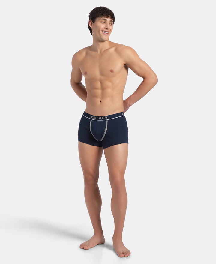 Super Combed Cotton Rib Solid Trunk with Ultrasoft Waistband - Deep Navy