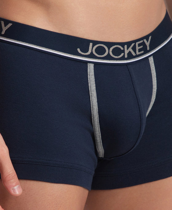 Super Combed Cotton Rib Solid Trunk with Ultrasoft Waistband - Deep Navy