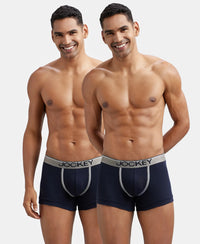 Super Combed Cotton Rib Solid Trunk with Ultrasoft Waistband - Deep Navy (Pack of 2)