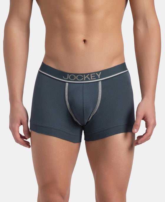 Super Combed Cotton Rib Solid Trunk with Ultrasoft Waistband - Deep Slate