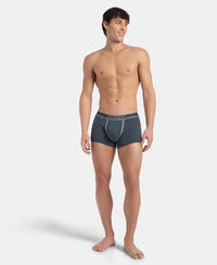 Super Combed Cotton Rib Solid Trunk with Ultrasoft Waistband - Deep Slate