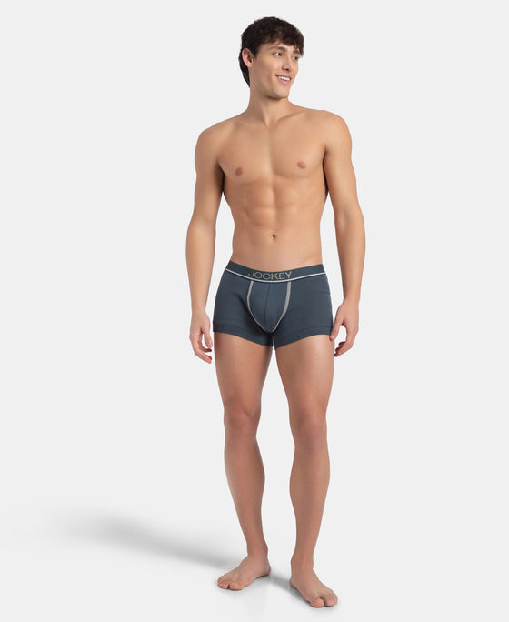 Super Combed Cotton Rib Solid Trunk with Ultrasoft Waistband - Deep Slate