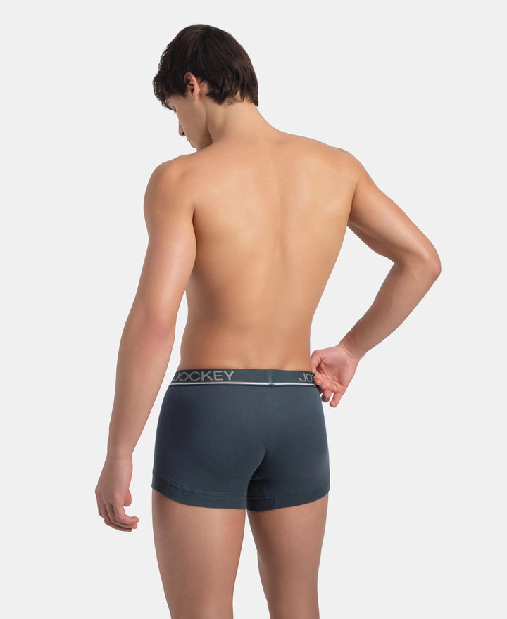 Super Combed Cotton Rib Solid Trunk with Ultrasoft Waistband - Deep Slate