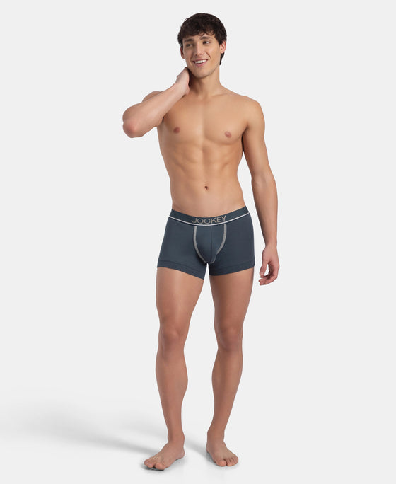 Super Combed Cotton Rib Solid Trunk with Ultrasoft Waistband - Deep Slate