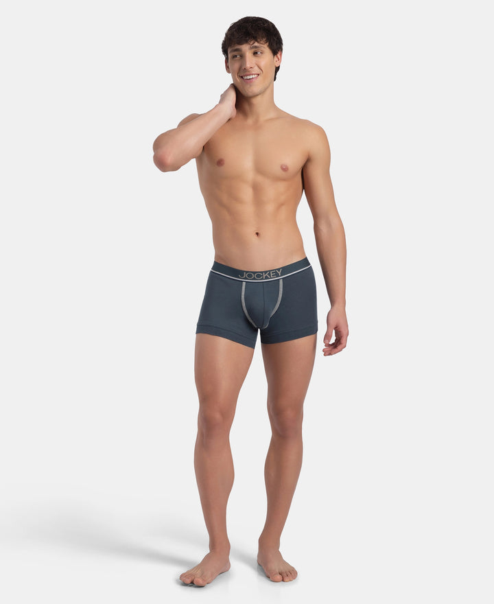 Super Combed Cotton Rib Solid Trunk with Ultrasoft Waistband - Deep Slate