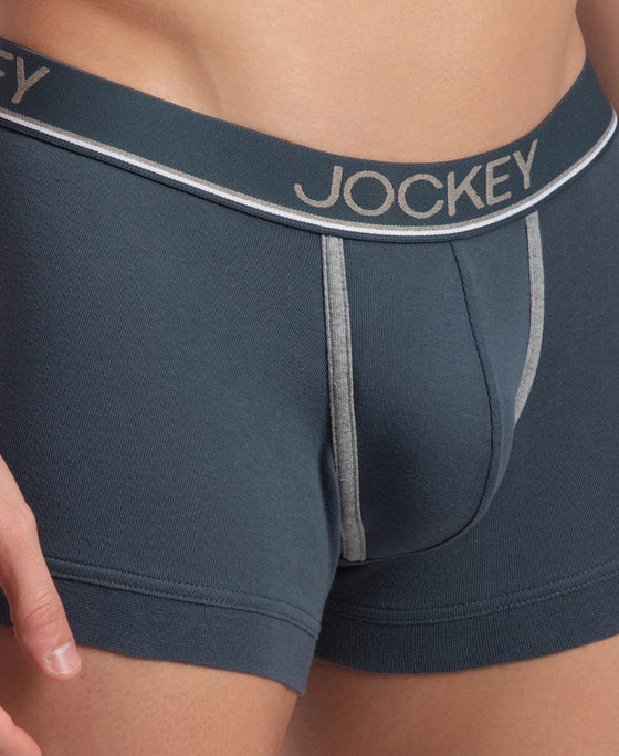 Super Combed Cotton Rib Solid Trunk with Ultrasoft Waistband - Deep Slate
