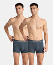 Super Combed Cotton Rib Solid Trunk with Ultrasoft Waistband - Deep Slate (Pack of 2)