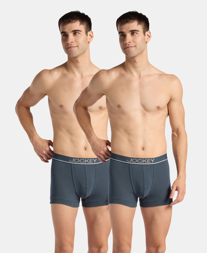Super Combed Cotton Rib Solid Trunk with Ultrasoft Waistband - Deep Slate (Pack of 2)