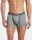Super Combed Cotton Rib Solid Trunk with Ultrasoft Waistband - Grey Melange