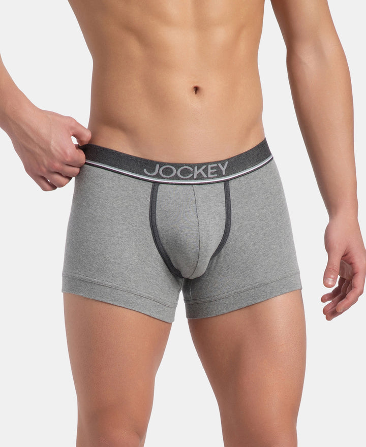 Super Combed Cotton Rib Solid Trunk with Ultrasoft Waistband - Grey Melange