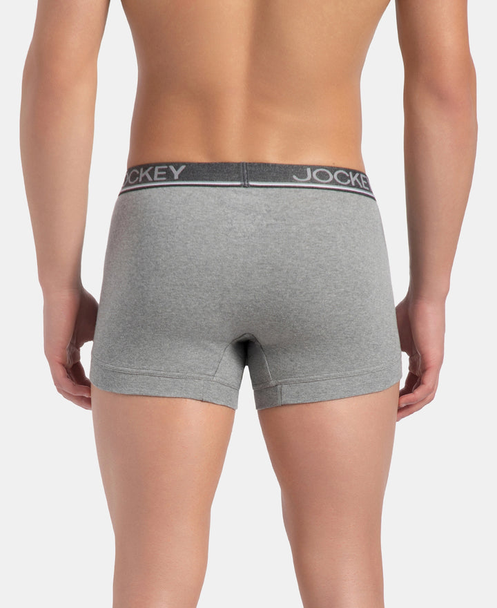 Super Combed Cotton Rib Solid Trunk with Ultrasoft Waistband - Grey Melange