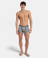 Super Combed Cotton Rib Solid Trunk with Ultrasoft Waistband - Grey Melange
