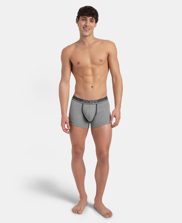 Super Combed Cotton Rib Solid Trunk with Ultrasoft Waistband - Grey Melange