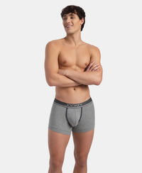 Super Combed Cotton Rib Solid Trunk with Ultrasoft Waistband - Grey Melange