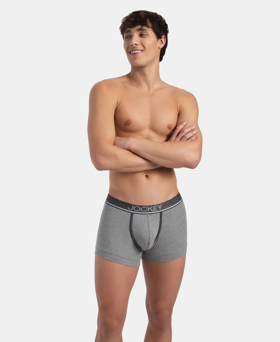 Super Combed Cotton Rib Solid Trunk with Ultrasoft Waistband - Grey Melange