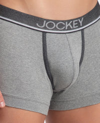 Super Combed Cotton Rib Solid Trunk with Ultrasoft Waistband - Grey Melange