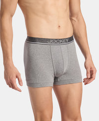 Super Combed Cotton Rib Solid Trunk with Ultrasoft Waistband - Grey Melange (Pack of 2)