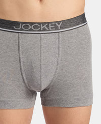 Super Combed Cotton Rib Solid Trunk with Ultrasoft Waistband - Grey Melange (Pack of 2)