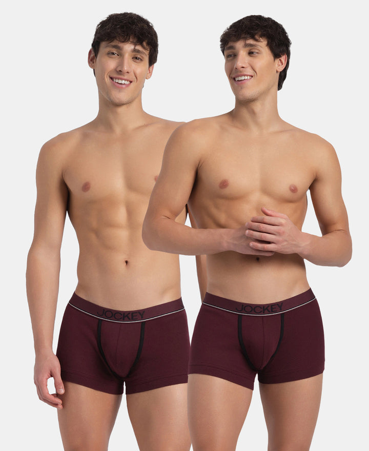 Super Combed Cotton Rib Solid Trunk with Ultrasoft Waistband - Port Royale (Pack of 2)