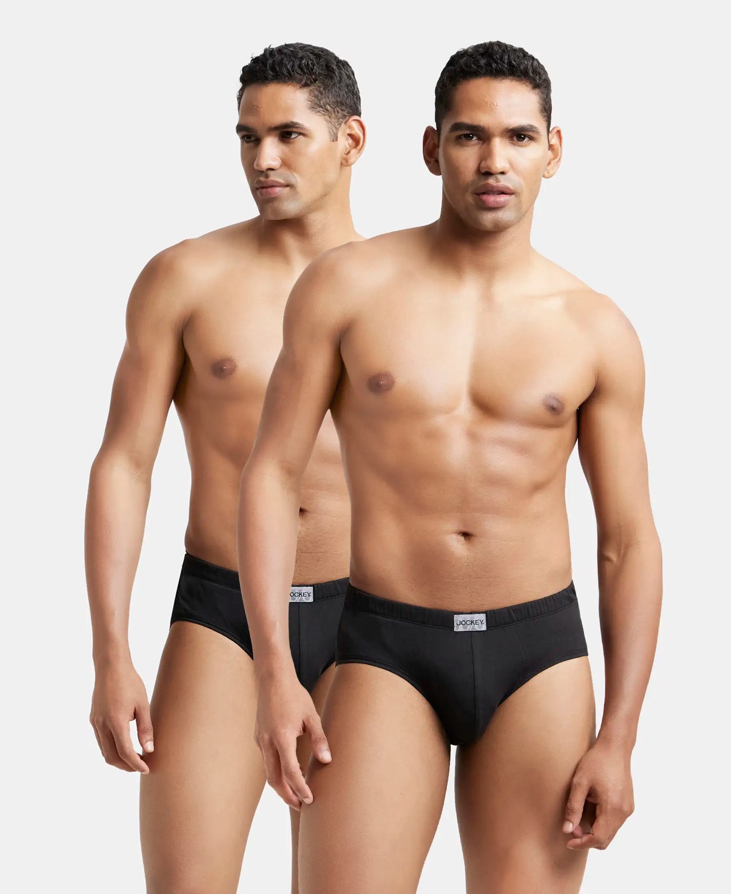 Super Combed Cotton Solid Brief with Ultrasoft Concealed Waistband - Black (Pack of 2)