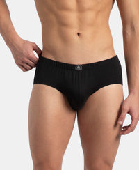 Super Combed Cotton Solid Brief with Ultrasoft Concealed Waistband - Black