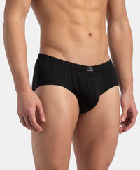 Super Combed Cotton Solid Brief with Ultrasoft Concealed Waistband - Black