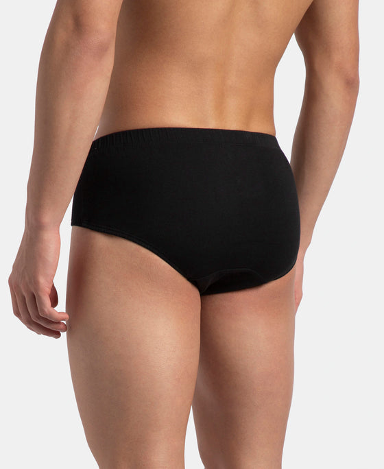 Super Combed Cotton Solid Brief with Ultrasoft Concealed Waistband - Black