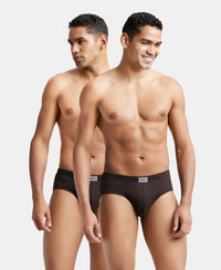Super Combed Cotton Solid Brief with Ultrasoft Concealed Waistband - Brown (Pack of 2)