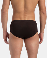 Super Combed Cotton Solid Brief with Ultrasoft Concealed Waistband - Brown