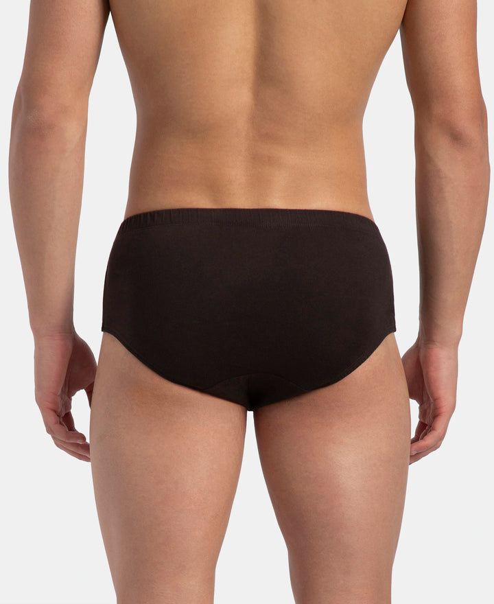 Super Combed Cotton Solid Brief with Ultrasoft Concealed Waistband - Brown