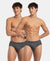 Super Combed Cotton Solid Brief with Ultrasoft Concealed Waistband - Charcoal Melange (Pack of 2)