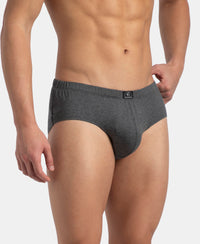 Super Combed Cotton Solid Brief with Ultrasoft Concealed Waistband - Charcoal Melange