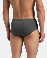Super Combed Cotton Solid Brief with Ultrasoft Concealed Waistband - Charcoal Melange