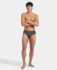 Super Combed Cotton Solid Brief with Ultrasoft Concealed Waistband - Charcoal Melange