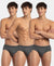 Super Combed Cotton Solid Brief with Ultrasoft Concealed Waistband - Charcoal Melange (Pack of 3)
