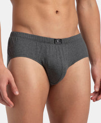Super Combed Cotton Solid Brief with Ultrasoft Concealed Waistband - Charcoal Melange
