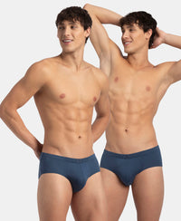 Super Combed Cotton Solid Brief with Ultrasoft Concealed Waistband - Dark Denim (Pack of 2)