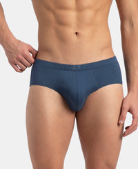 Super Combed Cotton Solid Brief with Ultrasoft Concealed Waistband - Dark Denim (Pack of 3)