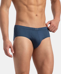 Super Combed Cotton Solid Brief with Ultrasoft Concealed Waistband - Dark Denim (Pack of 3)