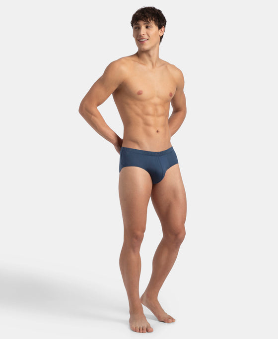 Super Combed Cotton Solid Brief with Ultrasoft Concealed Waistband - Dark Denim (Pack of 3)