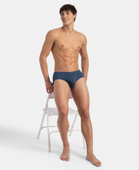 Super Combed Cotton Solid Brief with Ultrasoft Concealed Waistband - Dark Denim (Pack of 3)