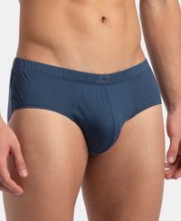 Super Combed Cotton Solid Brief with Ultrasoft Concealed Waistband - Dark Denim (Pack of 3)
