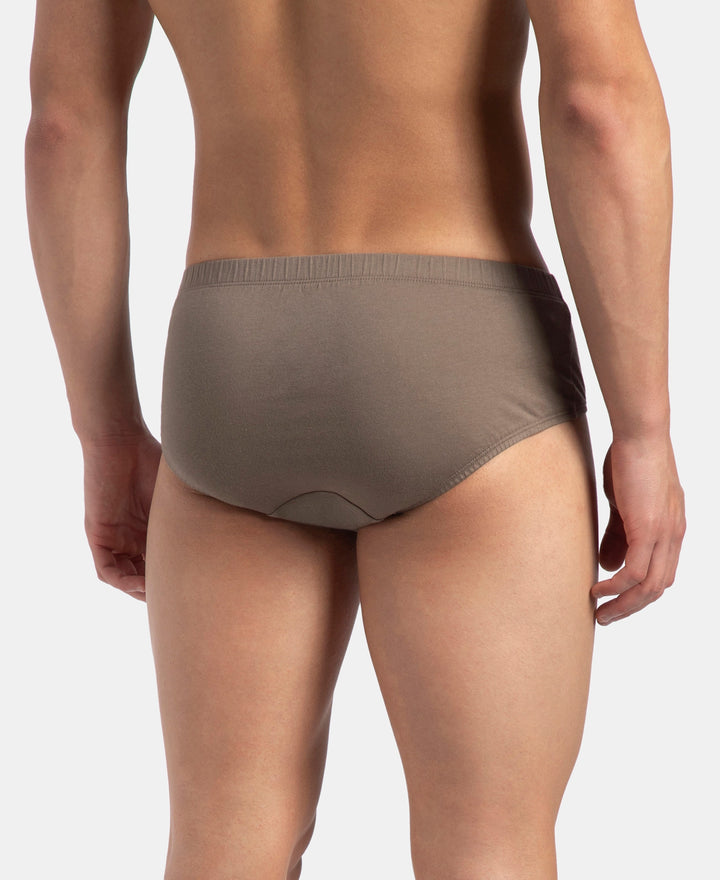 Super Combed Cotton Solid Brief with Ultrasoft Concealed Waistband - Dark Khaki