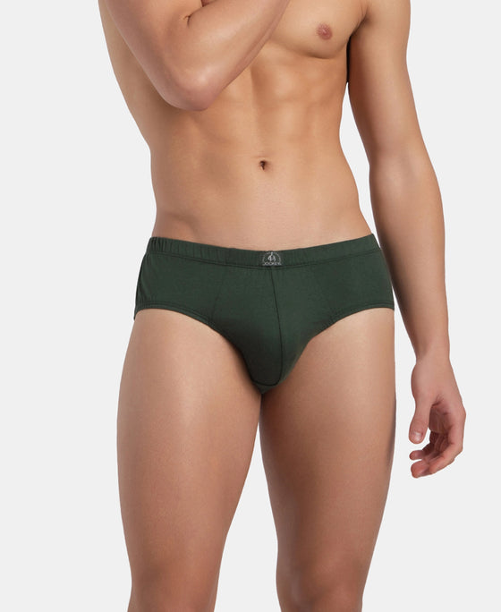 Super Combed Cotton Solid Brief with Ultrasoft Concealed Waistband - Deep Forest