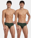 Super Combed Cotton Solid Brief with Ultrasoft Concealed Waistband - Deep Forest (Pack of 2)