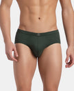 Super Combed Cotton Solid Brief with Ultrasoft Concealed Waistband - Deep Forest