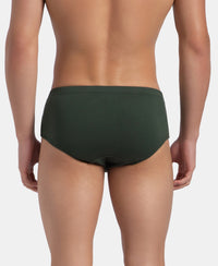 Super Combed Cotton Solid Brief with Ultrasoft Concealed Waistband - Deep Forest (Pack of 3)